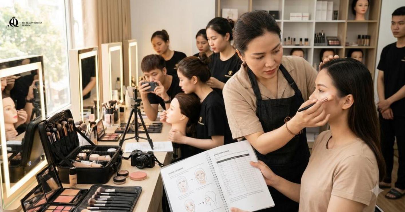 Chọn khóa học makeup dựa trên học phí, thực hành, giáo trình và giá trị nhận được
