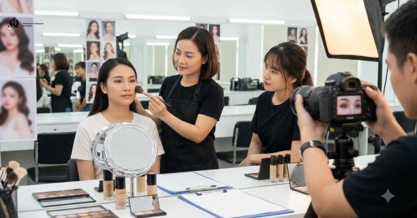 Checklist chọn makeup academy phù hợp dựa trên quy mô lớp, thực hành, học phí và tư vấn
